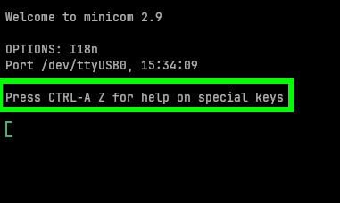 Minicom main screen